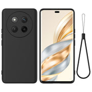 For Honor X60 Pro Solid Color Liquid Silicone Dropproof Full Coverage Phone Case(Black)