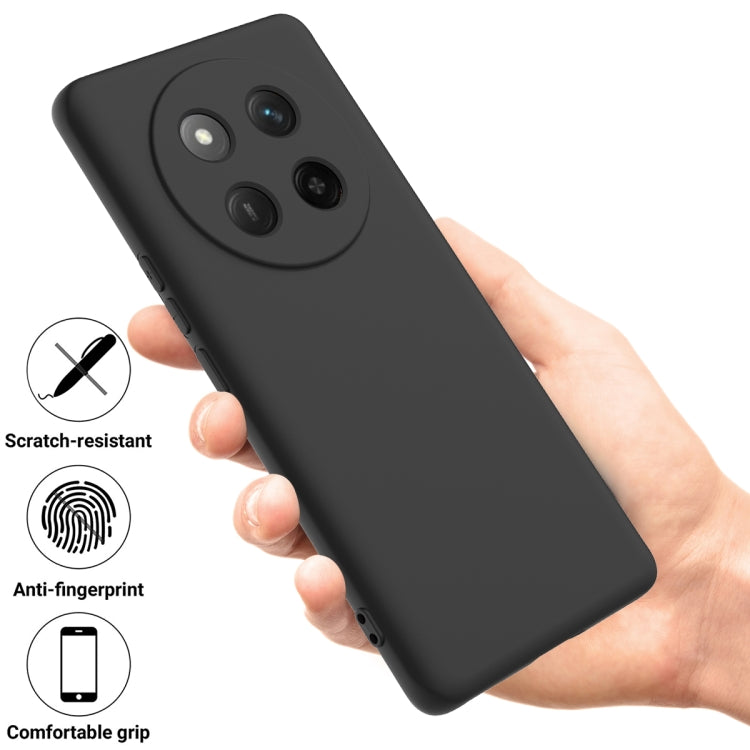 For Honor X60 Pro Solid Color Liquid Silicone Dropproof Full Coverage Phone Case(Black)
