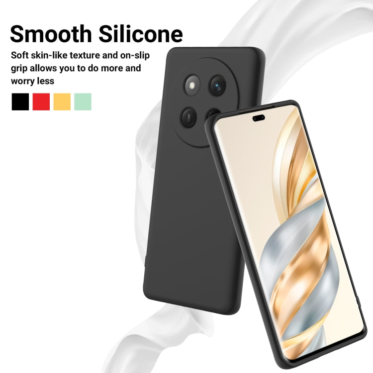 For Honor X60 Pro Solid Color Liquid Silicone Dropproof Full Coverage Phone Case(Black)