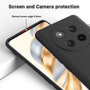 For Honor X60 Pro Solid Color Liquid Silicone Dropproof Full Coverage Phone Case(Black)