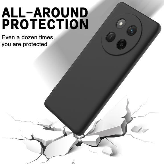 For Honor X60 Pro Solid Color Liquid Silicone Dropproof Full Coverage Phone Case(Black)