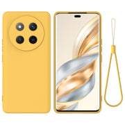 For Honor X60 Pro Solid Color Liquid Silicone Dropproof Full Coverage Phone Case(Yellow)
