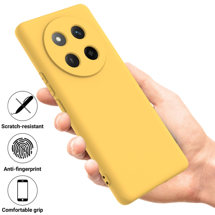 For Honor X60 Pro Solid Color Liquid Silicone Dropproof Full Coverage Phone Case(Yellow)