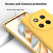 For Honor X60 Pro Solid Color Liquid Silicone Dropproof Full Coverage Phone Case(Yellow)