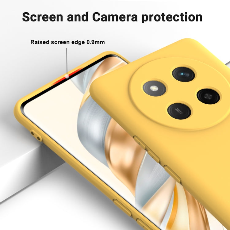 For Honor X60 Pro Solid Color Liquid Silicone Dropproof Full Coverage Phone Case(Yellow)