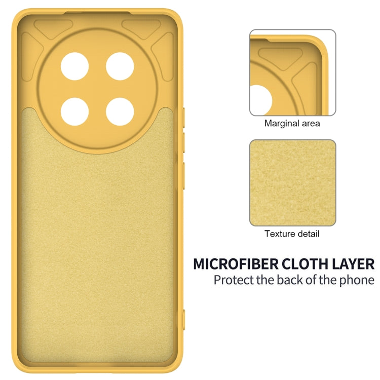 For Honor X60 Pro Solid Color Liquid Silicone Dropproof Full Coverage Phone Case(Yellow)