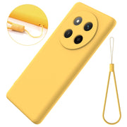 For Honor X60 Pro Solid Color Liquid Silicone Dropproof Full Coverage Phone Case(Yellow)