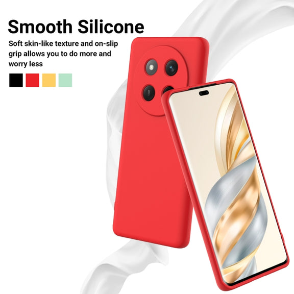 For Honor X60 Pro Solid Color Liquid Silicone Dropproof Full Coverage Phone Case(Red)