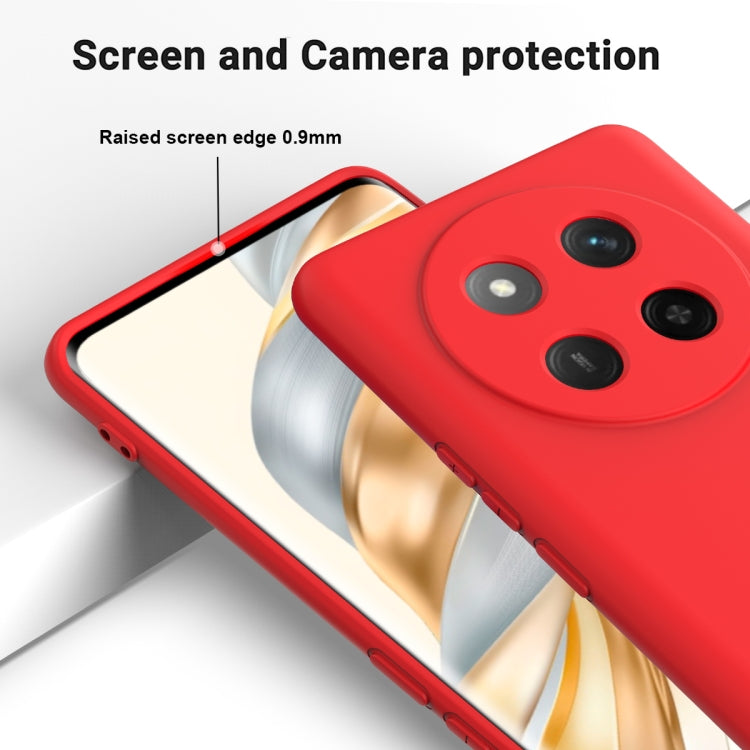 For Honor X60 Pro Solid Color Liquid Silicone Dropproof Full Coverage Phone Case(Red)