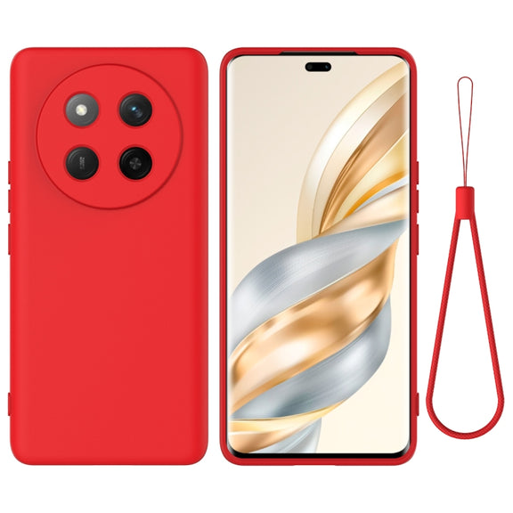 For Honor X60 Pro Solid Color Liquid Silicone Dropproof Full Coverage Phone Case(Red)