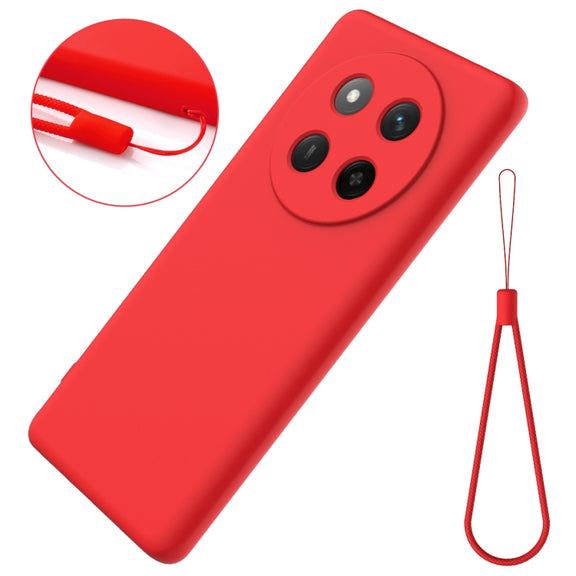 For Honor X60 Pro Solid Color Liquid Silicone Dropproof Full Coverage Phone Case(Red)