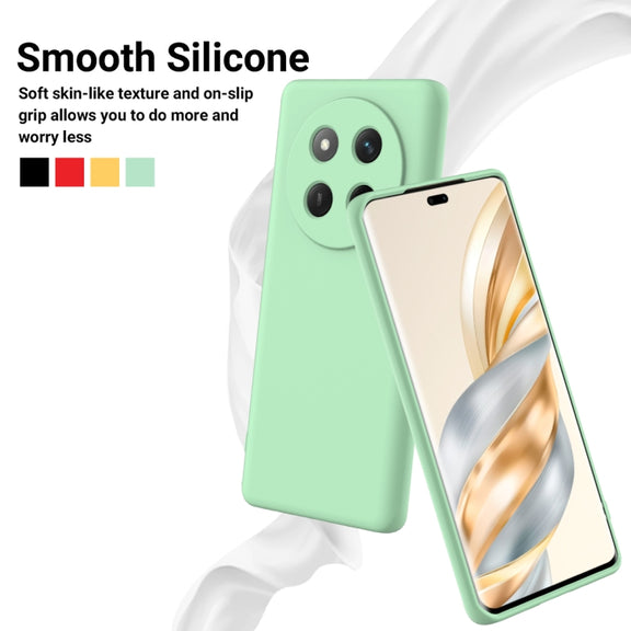 For Honor X60 Pro Solid Color Liquid Silicone Dropproof Full Coverage Phone Case(Green)