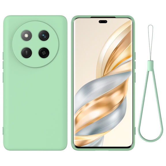 For Honor X60 Pro Solid Color Liquid Silicone Dropproof Full Coverage Phone Case(Green)