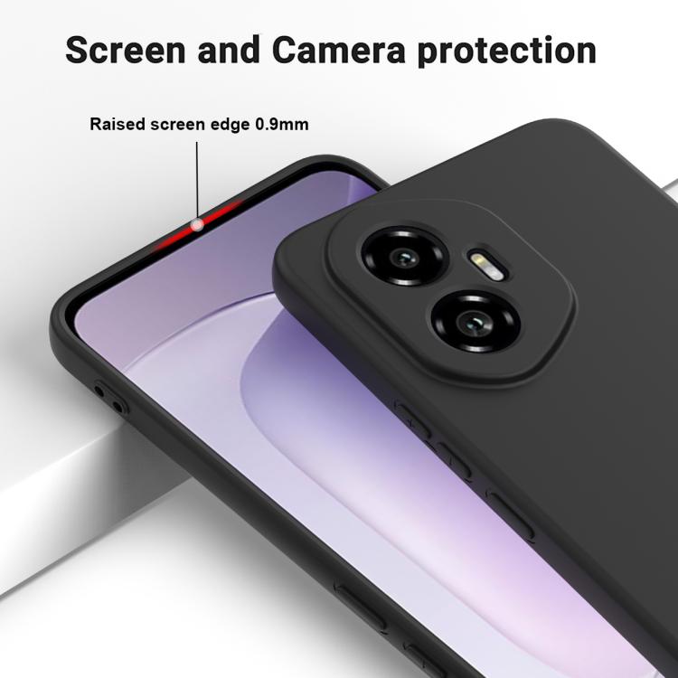 For Honor 300 Solid Color Liquid Silicone Dropproof Full Coverage Phone Case(Black)
