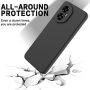 For Honor 300 Solid Color Liquid Silicone Dropproof Full Coverage Phone Case(Black)