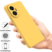 For Honor 300 Solid Color Liquid Silicone Dropproof Full Coverage Phone Case(Yellow)