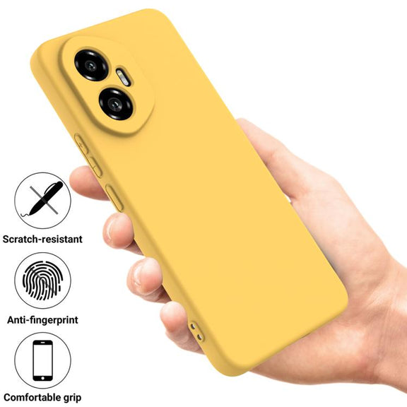 For Honor 300 Solid Color Liquid Silicone Dropproof Full Coverage Phone Case(Yellow)