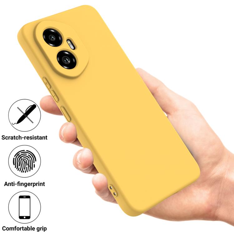 For Honor 300 Solid Color Liquid Silicone Dropproof Full Coverage Phone Case(Yellow)