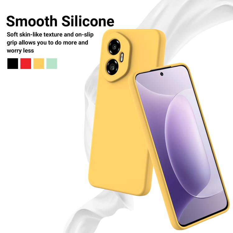For Honor 300 Solid Color Liquid Silicone Dropproof Full Coverage Phone Case(Yellow)