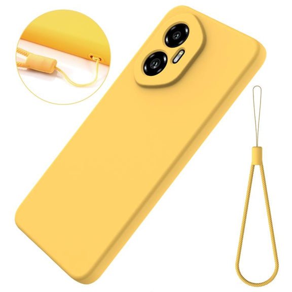 For Honor 300 Solid Color Liquid Silicone Dropproof Full Coverage Phone Case(Yellow)