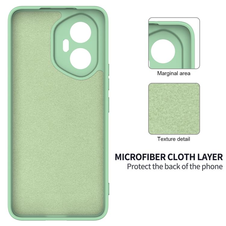 For Honor 300 Solid Color Liquid Silicone Dropproof Full Coverage Phone Case(Green)