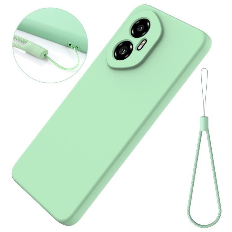For Honor 300 Solid Color Liquid Silicone Dropproof Full Coverage Phone Case(Green)