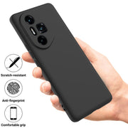 For Honor 300 Ultra / 300 Pro Solid Color Liquid Silicone Dropproof Full Coverage Phone Case(Black)