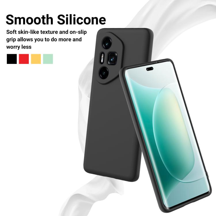 For Honor 300 Ultra / 300 Pro Solid Color Liquid Silicone Dropproof Full Coverage Phone Case(Black)