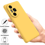 For Honor 300 Ultra / 300 Pro Solid Color Liquid Silicone Dropproof Full Coverage Phone Case(Yellow)
