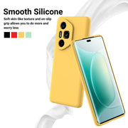 For Honor 300 Ultra / 300 Pro Solid Color Liquid Silicone Dropproof Full Coverage Phone Case(Yellow)