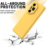 For Honor 300 Ultra / 300 Pro Solid Color Liquid Silicone Dropproof Full Coverage Phone Case(Yellow)