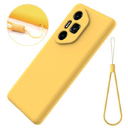 For Honor 300 Ultra / 300 Pro Solid Color Liquid Silicone Dropproof Full Coverage Phone Case(Yellow)