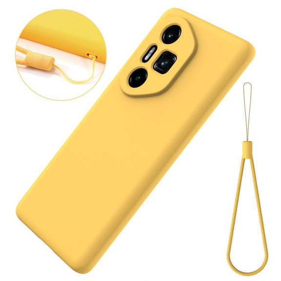 For Honor 300 Ultra / 300 Pro Solid Color Liquid Silicone Dropproof Full Coverage Phone Case(Yellow)