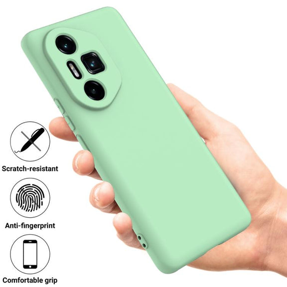 For Honor 300 Ultra / 300 Pro Solid Color Liquid Silicone Dropproof Full Coverage Phone Case(Green)