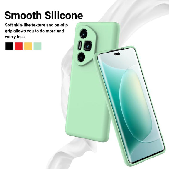 For Honor 300 Ultra / 300 Pro Solid Color Liquid Silicone Dropproof Full Coverage Phone Case(Green)