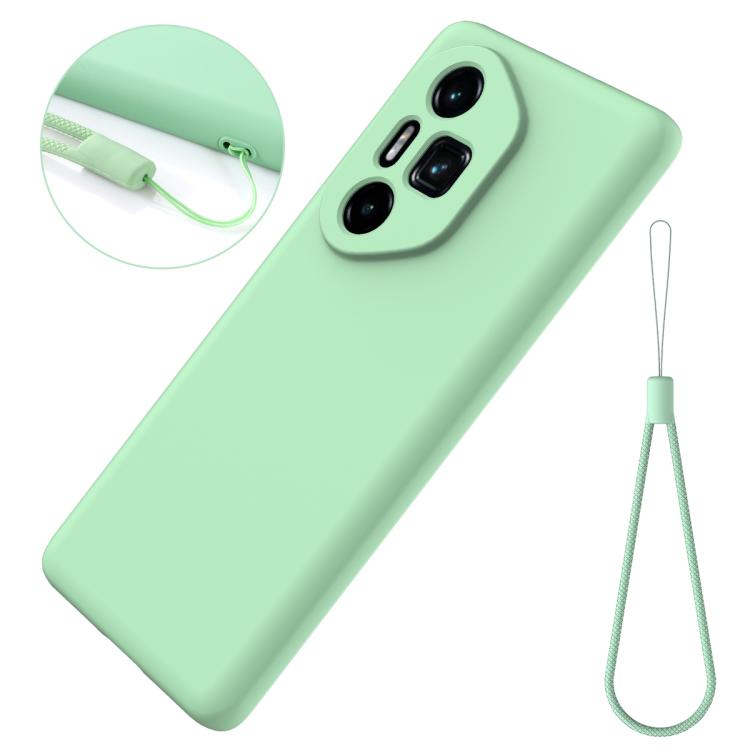 For Honor 300 Ultra / 300 Pro Solid Color Liquid Silicone Dropproof Full Coverage Phone Case(Green)