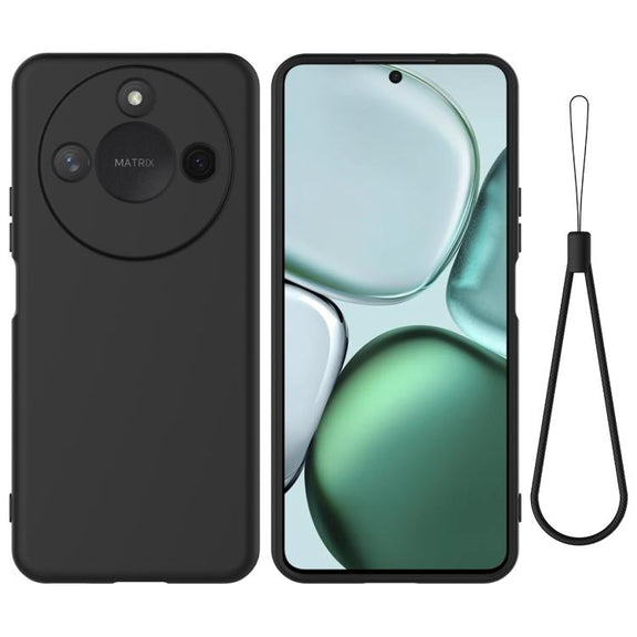 For Honor X9c Smart / X60 Solid Color Liquid Silicone Dropproof Full Coverage Phone Case(Black)