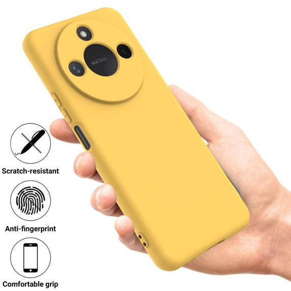 For Honor X9c Smart / X60 Solid Color Liquid Silicone Dropproof Full Coverage Phone Case(Yellow)