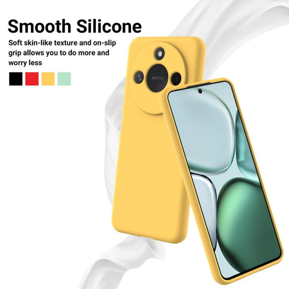 For Honor X9c Smart / X60 Solid Color Liquid Silicone Dropproof Full Coverage Phone Case(Yellow)