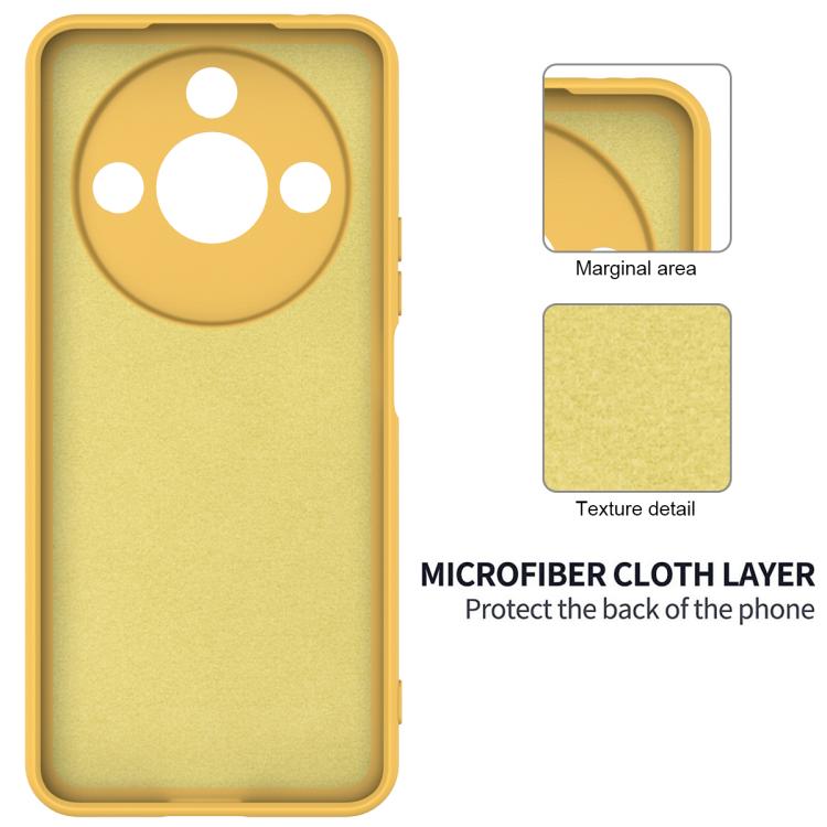For Honor X9c Smart / X60 Solid Color Liquid Silicone Dropproof Full Coverage Phone Case(Yellow)