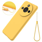 For Honor X9c Smart / X60 Solid Color Liquid Silicone Dropproof Full Coverage Phone Case(Yellow)