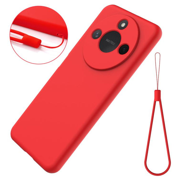 For Honor X9c Smart / X60 Solid Color Liquid Silicone Dropproof Full Coverage Phone Case(Red)