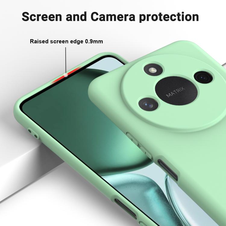 For Honor X9c Smart / X60 Solid Color Liquid Silicone Dropproof Full Coverage Phone Case(Green)