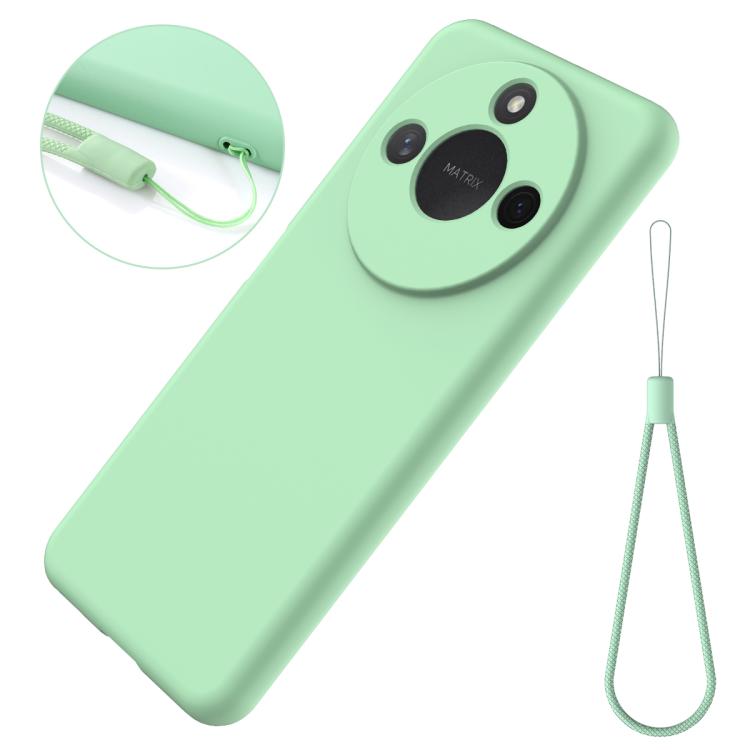 For Honor X9c Smart / X60 Solid Color Liquid Silicone Dropproof Full Coverage Phone Case(Green)