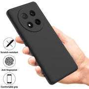 For Honor Magic7 Lite Solid Color Liquid Silicone Dropproof Full Coverage Phone Case(Black)