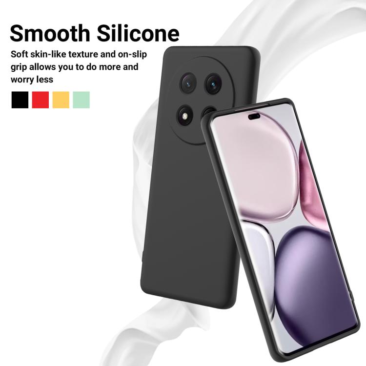 For Honor Magic7 Lite Solid Color Liquid Silicone Dropproof Full Coverage Phone Case(Black)