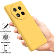For Honor Magic7 Lite Solid Color Liquid Silicone Dropproof Full Coverage Phone Case(Yellow)
