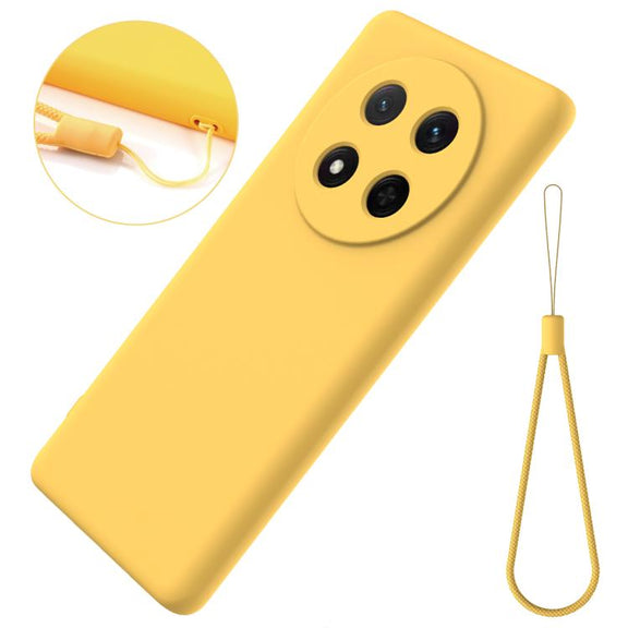 For Honor Magic7 Lite Solid Color Liquid Silicone Dropproof Full Coverage Phone Case(Yellow)