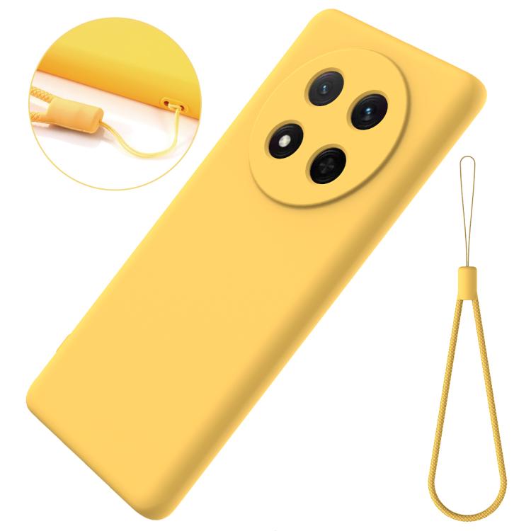 For Honor Magic7 Lite Solid Color Liquid Silicone Dropproof Full Coverage Phone Case(Yellow)