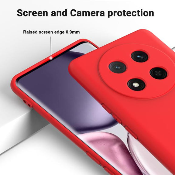 For Honor Magic7 Lite Solid Color Liquid Silicone Dropproof Full Coverage Phone Case(Red)